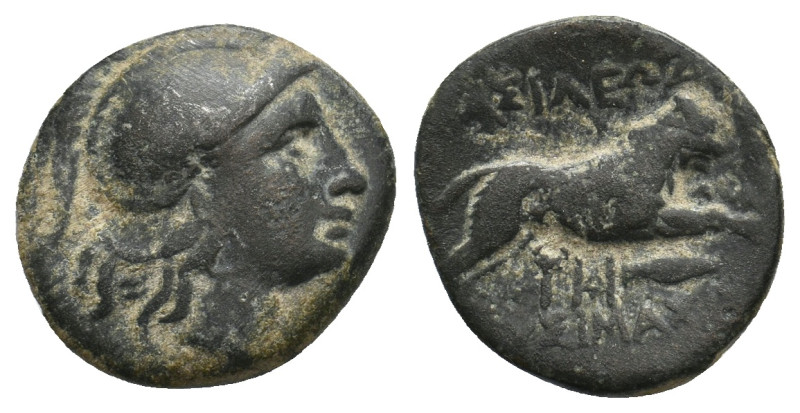 KINGS OF THRACE (Macedonian). Lysimacheia. Lysimachos (305-281 BC). Ae.3.67g 19....