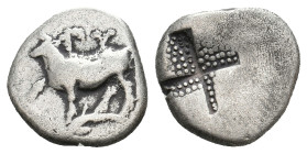 THRACE. Byzantion. 1/4 Siglos or Trihemiobol (Circa 340-320 BC).2.37g 13.4m