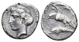 KINGS of CAPPADOCIA. Ariarathes I. 333-322 BC. AR Drachm (5.93g, 19.5h). Sinope mint.

Obv: Head of nymph left, hair in sakkos, wearing triple-penda...