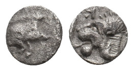 MYSIA. Kyzikos. (Circa 450-400 BC). AR Obol.0.25g 6.5m