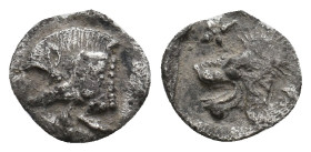 MYSIA. Kyzikos. (Circa 450-400 BC). AR Obol.0.36g 9.5m