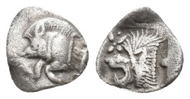 MYSIA. Kyzikos. (Circa 450-400 BC). AR Obol. 0.34g 8.7m