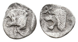 MYSIA. Kyzikos. (Circa 450-400 BC). AR Obol.0.34g 9m