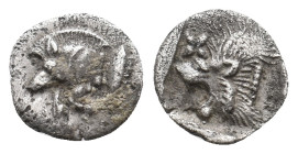 MYSIA. Kyzikos. (Circa 450-400 BC). AR Obol.0.39g 9.3m
