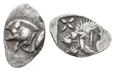 MYSIA. Kyzikos. (Circa 450-400 BC). AR Obol.0.42g 12.3m