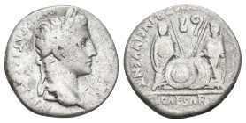 AUGUSTUS, 27 BC - AD 14. AR, Denarius. Lugdunum.3.53g 17.1m