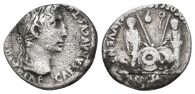 AUGUSTUS, 27 BC - AD 14. AR, Denarius. Lugdunum.3.58g 18.2m