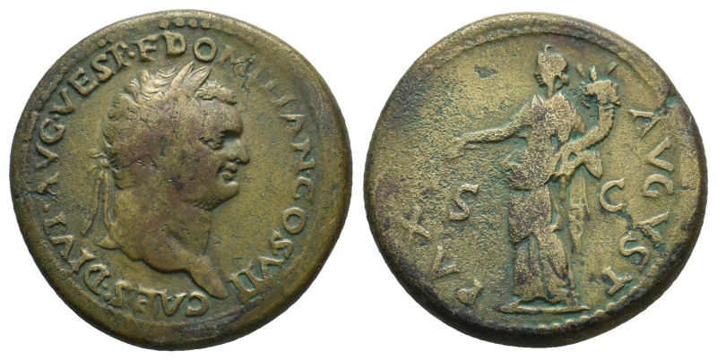 DOMITIAN (Caesar, 69-81). Sestertius. Rome.
Obv: CAES DIVI AVG VESP DOMITIANVS ...
