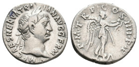 TRAJAN, 98-117 AD. AR, Denarius. Rome. 3g 18.5m