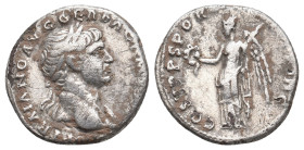 TRAJAN, 98-117 AD. AR, Denarius. Rome. 2.73g 18.1m