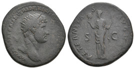 HADRIAN, 117-138 AD. AE, Sestertius. Rome. 11.75g 28.5m