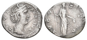 DIVA FAUSTINA I, Died 140/1 AD. AR, Denarius. Rome. 3.24g 17.8m