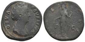 FAUSTINA SENIOR, wife of Antoninus Pius, (died, 151 AD), AE Sestertius. 27.23g 33.6m