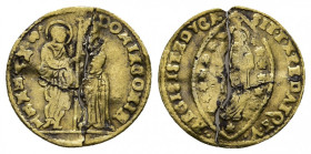 Italy. Venice. DOMENICO CONTARINI, 1659-1675 AD. AV, Zecchino. Condition: broken in the middle otherwise good Weight: 2.62 g. Diameter: 21.5 mm.