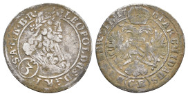 Austrian Empire. LEOPOLD I, 1658-1705 AD. AR, 3 Kreuzer. 1701 CB. Brieg Weight: 1.48 g. Diameter: 21.2 mm
