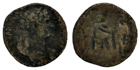 HADRIAN. Dupondius. Rome.
Date: AD 118

RIC II, Part 3 (second edition) Hadrian 159

Obv:[IMP CA]ESAR TR[AIANVS HADRIANVS AVG] ; Bust of Hadrian,...