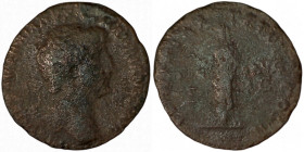 HADRIAN. As. Rome.
Date Range: AD 120 - AD 121

RIC II, Part 3 (second edition) Hadrian 446

Obv: IMP CAESAR TRAIANVS HADRIANVS AVG ; Head of Had...