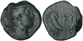 COMMODUS. Sestertius. Rome.
Date: AD 190

RIC III Commodus 566

Obv: [M COMMOD ANT P FELIX AVG BRIT P P] ; Head of Commodus, laureate, right.
Re...