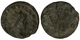 QUINTILLUS. Antoninianus. Mediolanum.
Date: AD 270

RIC V Quintillus 45

Obv: [I]MP QVINTILLVS AVG ; Bust of Quintillus, radiate, draped, right....
