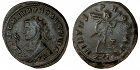 PROBUS. Antoninianus. Siscia.
Date Range: AD 276 - AD 282

RIC V Probus 816

Obv: IMP C M AVR PROBVS P AVG ; Bust of Probus, radiate, wearing imp...