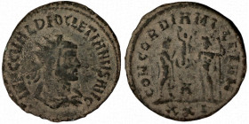 DIOCLETIAN. Antoninianus. Cyzicus.
Date Range: AD 284 - AD 294

RIC V Diocletian 306

Obv: IMP C C VAL DIOCLETIANVS AVG ; Bust of Diocletian, rad...