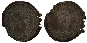 CONSTANTINE I. Æ 3. Ostia.
Date Range: AD 312 - AD 313

RIC VI Ostia 89

Obv: IMP C CONSTANTINVS P F AVG ; Bust of Constantine I, laureate, cuira...