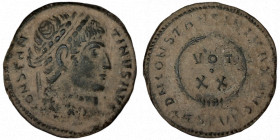 CONSTANTINE I. Æ 2/Æ 3. Thessalonica.
Date: AD 320

RIC VII Thessalonica 101

Obv: CONSTAN-TINVS AVG ; Head of Constantine I, laureate, right.
R...
