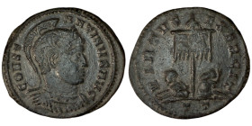 CONSTANTINE I. Æ 2/Æ 3. Ticinum.
Date Range: AD 319 - AD 320

RIC VII Ticinum 114

Obv: CONST-ANTINVS AVG ; Bust of Constantine I, helmeted, cuir...