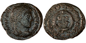 CONSTANTINE I. Æ 2/Æ 3. Ticinum.
Date Range: AD 320 - AD 321

RIC VII Ticinum 140

Obv: CONSTAN-TINVS AVG ; Head of Constantine I, laureate, righ...