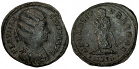 FAUSTA. Æ 2/Æ 3. Siscia.
Date Range: AD 326 - AD 327

RIC VII Siscia 205

Obv: FLAV MAX - FAVSTA AVG ; Bust of Fausta, waved hair, mantled, right...