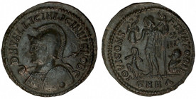 LICINIUS II. Æ 2/Æ 3. Heraclea.
Date Range: AD 321 - AD 324

RIC VII Heraclea 54

Obv: D N VAL LICIN LICINIVS NOB C ; Bust of Licinius II, laurea...