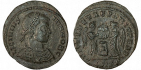 LICINIUS II. Æ 2/Æ 3. Siscia.
Date Range: AD 319 - AD 320

RIC VII Siscia 98

Obv: LICINIVS - IVN NOB C ; Bust of Licinius II, laureate, draped, ...