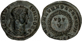 LICINIUS II. Æ 2/Æ 3. Siscia.
Date Range: AD 320 - AD 321

RIC VII Siscia 162

Obv: LICINIVS - IVN NOB C ; Head of Licinius II, laureate, right....