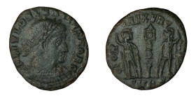 DALMATIUS. Æ 2/Æ 3. Cyzicus.
Date Range: AD 336 - AD 337

RIC VII Cyzicus 132

Obv: FL IVL DELMATIVS NOB C ; Bust of Dalmatius, laureate, cuirass...
