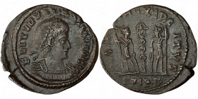 DALMATIUS. Æ 2/Æ 3. Cyzicus.
Date Range: AD 336 - AD 337

RIC VII Cyzicus 132

Obv: FL IVL DELMATIVS NOB C ; Bust of Dalmatius, laureate, cuirass...