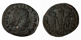 DALMATIUS. Æ 2/Æ 3. Siscia.
Date Range: AD 335 - AD 336

RIC VII Siscia 256

Obv: FL DELMATIVS NOB C ; Bust of Dalmatius, laureate, draped, cuira...
