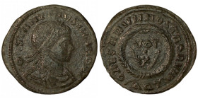 CONSTANTINE II. Æ 2/Æ 3. Aquileia.
Date Range: AD 320 - AD 321

RIC VII Aquileia 76

Obv: CONSTANTINVS IVN NOB C ; Bust of Constantine II, laurea...