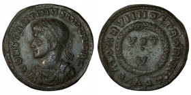 CONSTANTINE II. Æ 2/Æ 3. Aquileia.
Date: AD 321

RIC VII Aquileia 95

Obv: CONSTANTINVS IVN NOB CAES ; Bust of Constantine II, laureate, draped, ...
