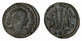 CONSTANTINE II. Æ 2/Æ 3. Aquileia.
Date Range: AD 334 - AD 335

RIC VII Aquileia 125

Obv: CONSTANTINVS IVN NOB C ; Bust of Constantine II, laure...