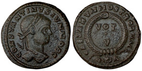 CONSTANTINE II. Æ 2/Æ 3. Arelate.
Date: AD 321

RIC VII Arelate 243

Obv: CONSTANTINVS IVN NOB C ; Head of Constantine II, laureate, right.
Rev:...