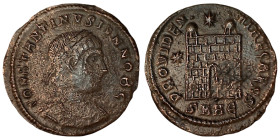 CONSTANTINE II. Æ 2/Æ 3. Heraclea.
Date Range: AD 329 - AD 330

RIC VII Heraclea 107

Obv: CONSTANTINVS IVN NOB C ; Bust of Constantine II, laure...