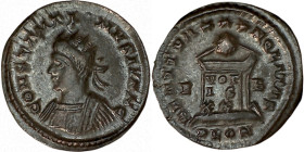 CONSTANTINE II. Æ 2/Æ 3. Londinium.
Date Range: AD 322 - AD 323

RIC VII Londinium 257

Obv: CONSTANTI-NVS IVN N C ; Bust of Constantine II, radi...