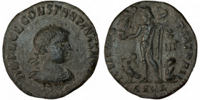 CONSTANTINE II. Æ 2/Æ 3. Nicomedia.
Date Range: AD 321 - AD 324

RIC VII Nicomedia 50

Obv: D N FL CL CONSTANTINVS NOB C ; Bust of Constantine II...