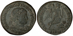 CONSTANTINE II. Æ 2/Æ 3. Sirmium.
Date Range: AD 324 - AD 325

RIC VII Sirmium 50

Obv: CONSTANTINVS IVN NOB CAES ; Bust of Constantine II, laure...