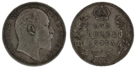 INDIA-BRITISH. Edward VII. Rupee.
Date: AD 1907

KM# 508