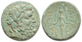 PHRYGIA, Apameia, ΑΡΤΕΜΙΔΩΡΟΣ and ΒΑΒΑΣ (Artemidoros and Babas) (Circa 200-0 BC) AE Bronze (20,4 mm, 6,7 g)
Obv: Laureate head of Zeus right.
Rev: Α...