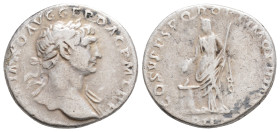 Roman Imperial, Trajan 98-117, Denarius, 2,8 g. 17,9 mm. Obv: Laureate head of Trajan right "IMP TRAIANO AVG GER DAC PM TR P" Rev: "COS V PP SPQR OPTI...