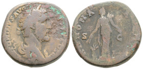 Roman Imperial Coins, Antoninus Pius. A.D. 138-161. Æ sestertius. ( S.C) 29,2 g. 31,5 mm.