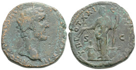 Roman Imperial Coins, ANTONINUS PIUS (138-161). Dupondius. Rome. 18,9 g. 25,5 mm.
Obv: ANTONINVS AVG PIVS P P IMP II. Radiate head right.
Rev: TR PO...