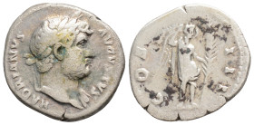 Roman Imperial HADRIANUS (117-138). Denar, Silver, (3. g) 19,2 mm.
HADRIANVS AVGUSTUS Laureate head of Hadrian right / COS III